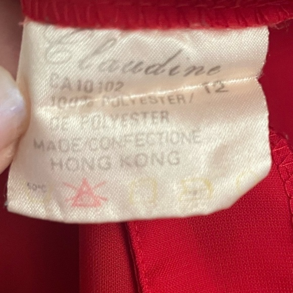 Vintage Size 12 Bib Style Red Blouse - Picture 3 of 5
